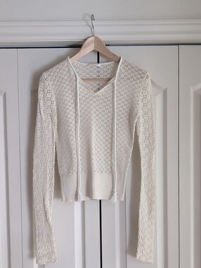 See By Chloe Crochet Knit Sweater in Cream